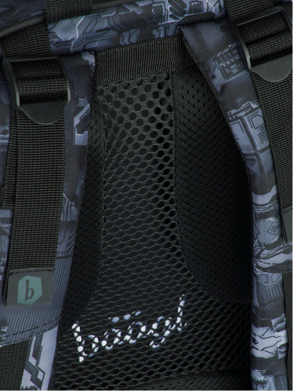 BAAGL  Γκρι σχολικό σετ - σακίδιο πλάτης, μολυβοθήκη, τσάντα Baagl Core Technic