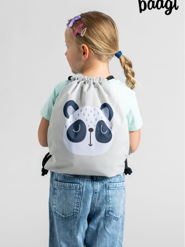 BAAGL  Grey Preschool Bag Baagl Panda