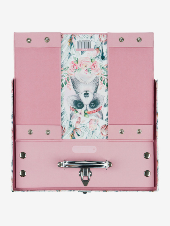 BAAGL  Ροζ πτυσσόμενη σχολική τσάντα με εξαρτήματα Baagl Raccoon