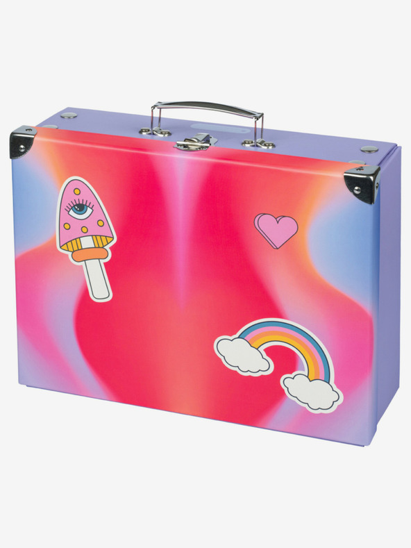 BAAGL  Κόκκινη πτυσσόμενη σχολική θήκη με εξαρτήματα Baagl Hippie