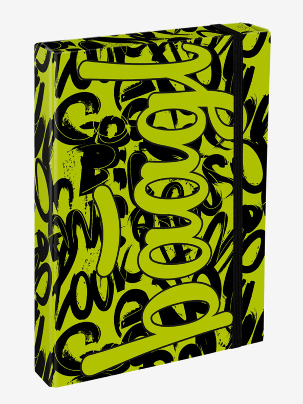 BAAGL  Κίτρινο και μαύρο σχολικό τετράδιο με καλύμματα A4 Baagl Jumbo Lime