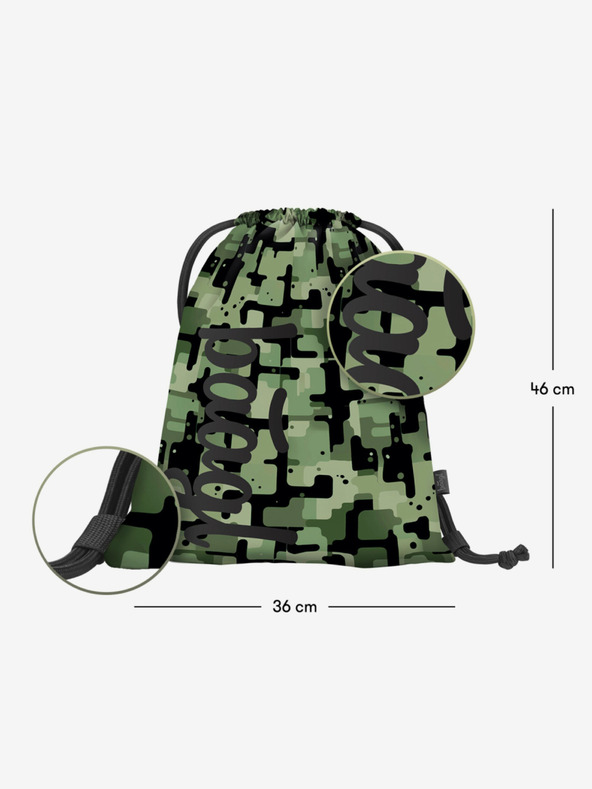 BAAGL  Μαύρο σχολικό σετ - σακίδιο πλάτης, μολυβοθήκη, τσάντα Baagl Coolmate Green