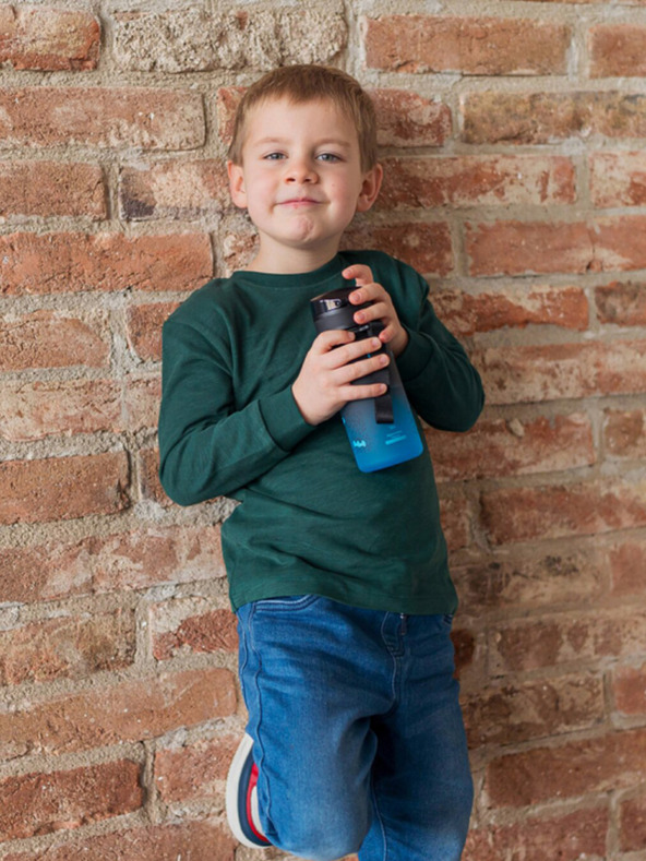 BAAGL  Μαύρο μπουκάλι πόσιμου tritan βαθμιδωτό μπλέ batman, 350 ml Baagl