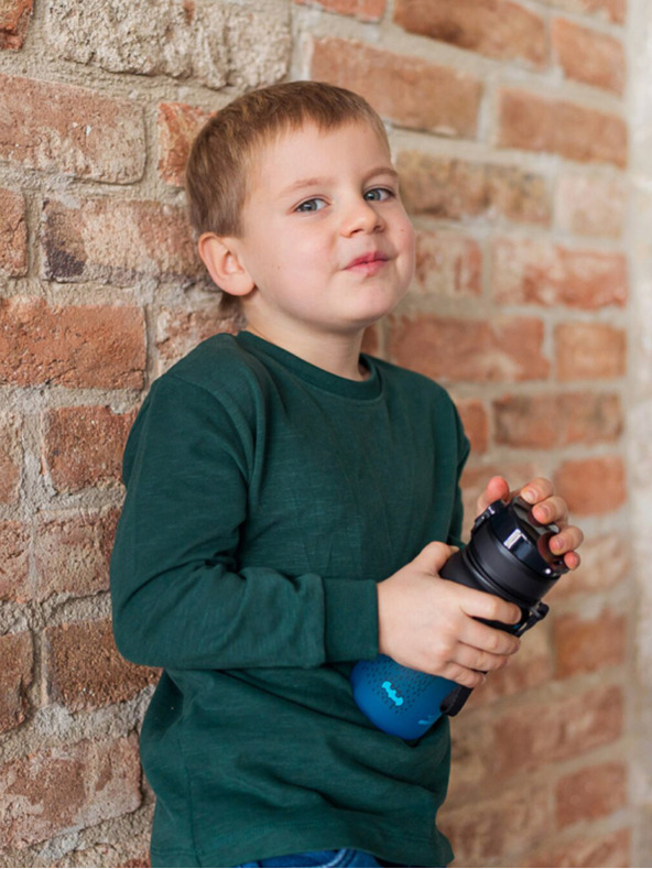 BAAGL  Μαύρο μπουκάλι πόσιμου tritan βαθμιδωτό μπλέ batman, 350 ml Baagl