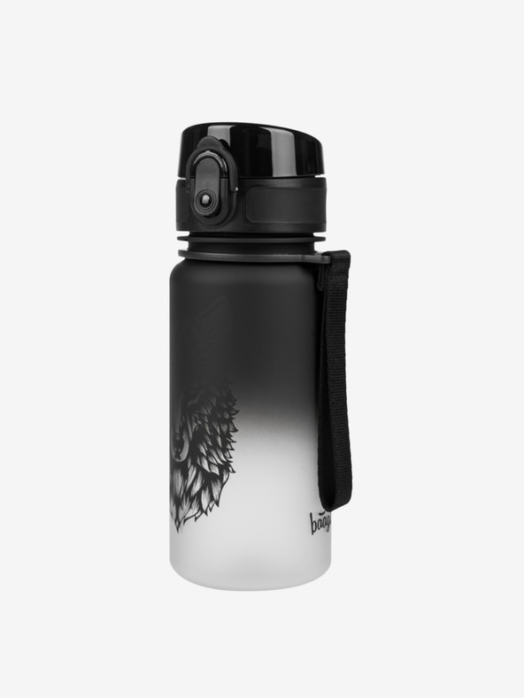 BAAGL  Μαύρο μπουκάλι πόσιμου tritan βαθμιδωτό λύκος, 350 ml Baagl