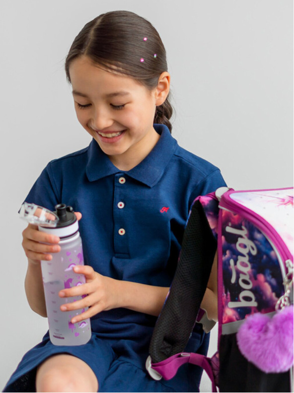 BAAGL  Μωβ μπουκάλι πόσιμου tritan βασίλειο των μονόκερων, 500 ml Baagl