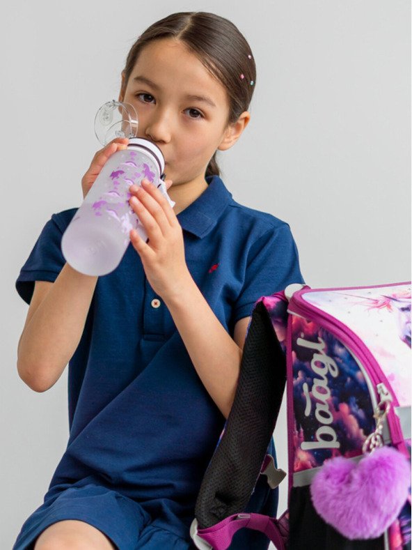 BAAGL  Μωβ μπουκάλι πόσιμου tritan βασίλειο των μονόκερων, 500 ml Baagl