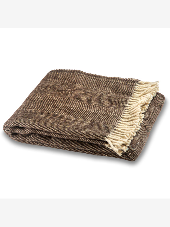 Balkanova Μαλλί κουβέρτα Elma XII - φυσικό σκούρο καφέ