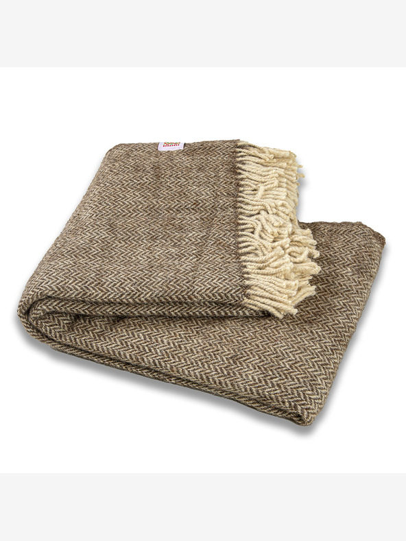 Balkanova Μαλλί κουβέρτα Elma X - φυσικό καφέ