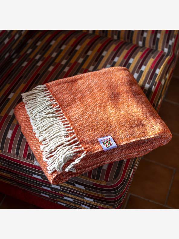 Balkanova Μαλλί κουβέρτα Elma II - πορτοκαλί