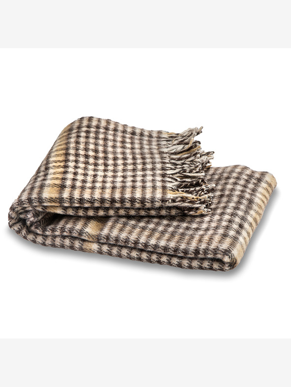 Balkanova Μαλλί κουβέρτα Elma XI - καφέ και μπεζ καρό
