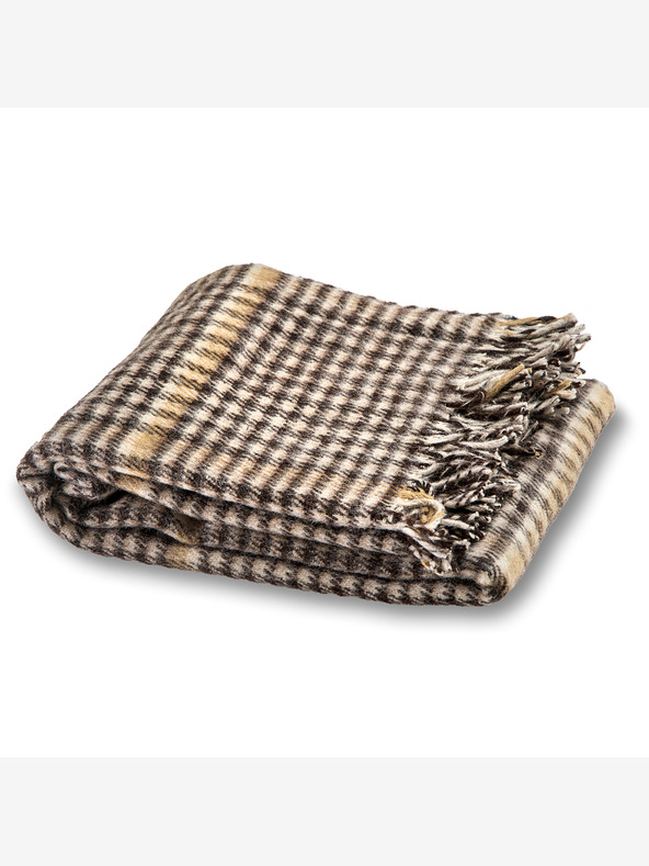 Balkanova Μαλλί κουβέρτα Elma XI - καφέ και μπεζ καρό