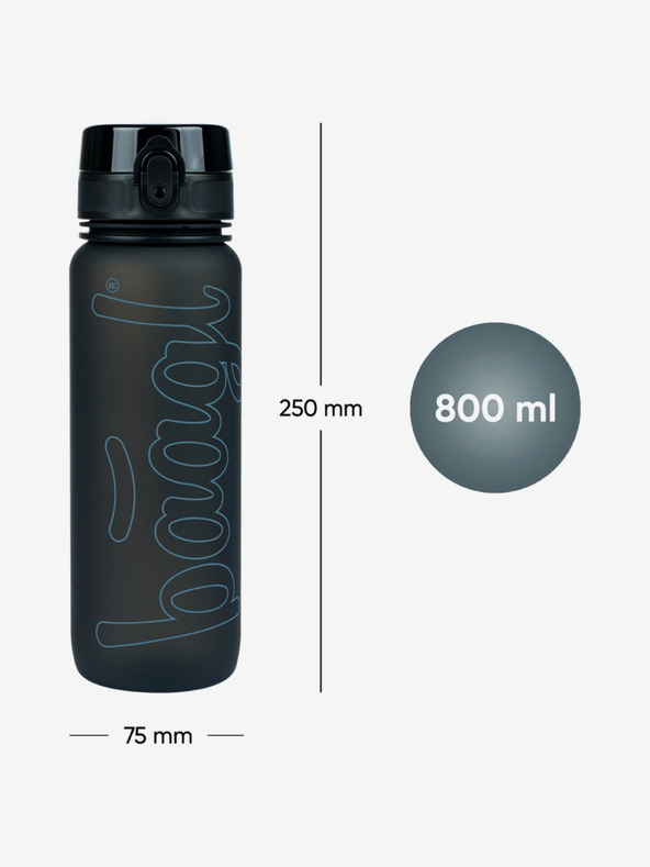 BAAGL  Μαύρο μπουκάλι πόσιμου tritan μαύρο, 800 ml Baagl
