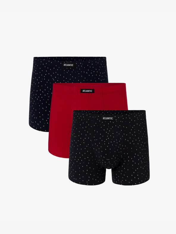 Atlantic 3-PACK ανδρικά μποξεράκια ATLANTIC - σκούρο μπλε, κόκκινο, σκούρο μπλε