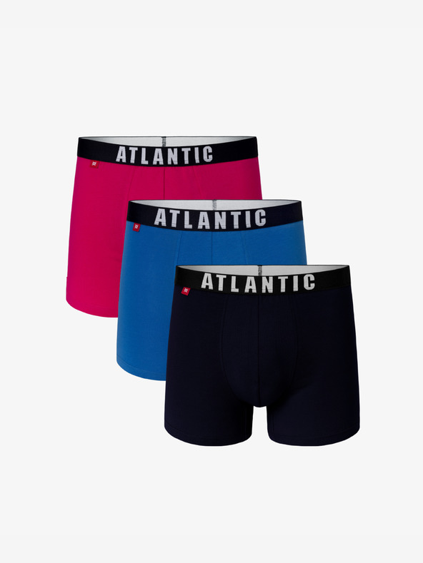 Atlantic Ανδρικά μποξεράκια ATLANTIC 3-PACK - ροζ, μπλε, ναυτικό