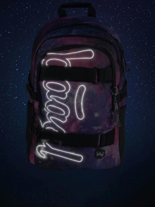 BAAGL  Μωβ 3 σετ skate galaxy: σακίδιο πλάτης, μολυβοθήκη, τσάντα Baagl