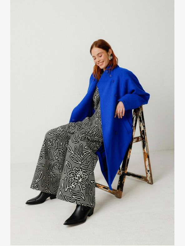 SKFK Μπλε γυναικείο παλτό SKFK