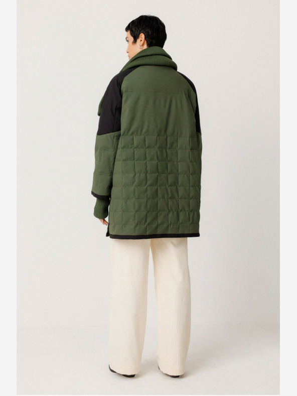 SKFK Πράσινο γυναικείο χειμερινό παλτό SKFK