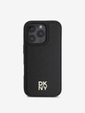 DKNY DKNY PU Leather Repeat Pattern Stack Logo MagSafe Back Cover για iPhone 16 Pro Μαύρο