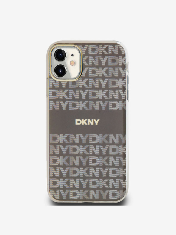 DKNY PC/TPU Repeat Pattern Tonal Stripe Magsafe Back Cover για iPhone 11 Μπεζ DKNY
