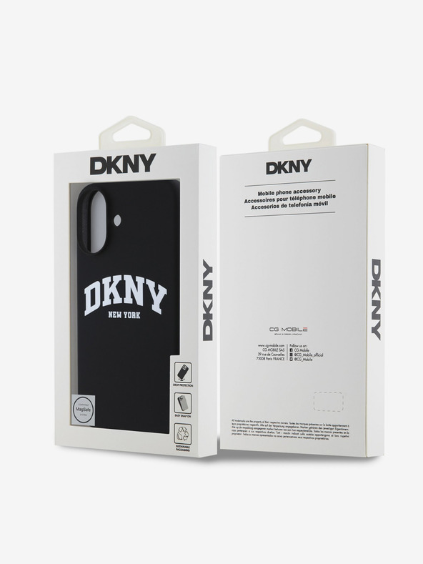 DKNY DKNY Υγρή σιλικόνη με αψίδα Logo MagSafe Πίσω κάλυμμα για iPhone 16 Plus Μαύρο