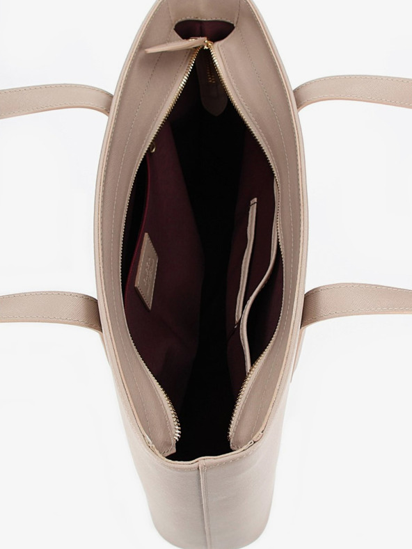 Elega Μπεζ Γυναικεία δερμάτινη τσάντα ΕΛΕΓΑ Simone