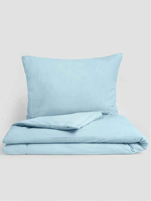 Kvalitex Κλασικά φανελένια σεντόνια 140x200, 70x90cm γαλάζιο