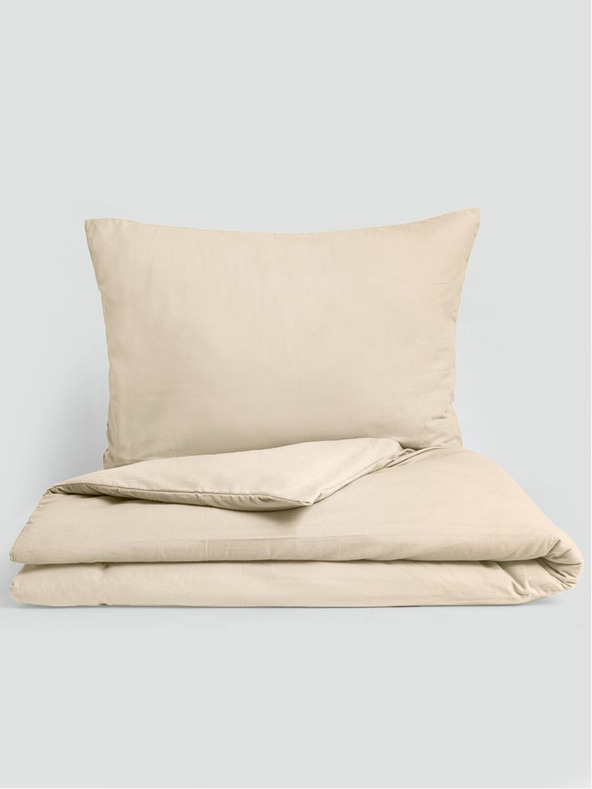 Kvalitex Κλασικά φανελένια κλινοσκεπάσματα 140x200, 70x90cm ανοιχτό μπεζ