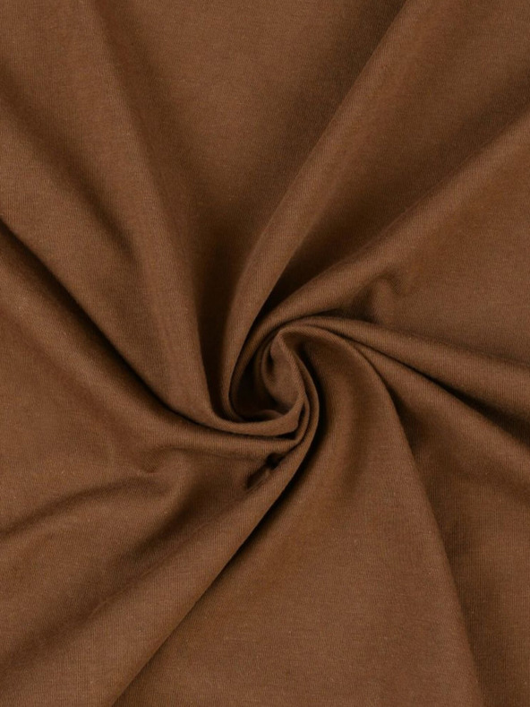 Kvalitex Jersey σεντόνι διπλό κρεβάτι 200x200cm σκούρο καφέ
