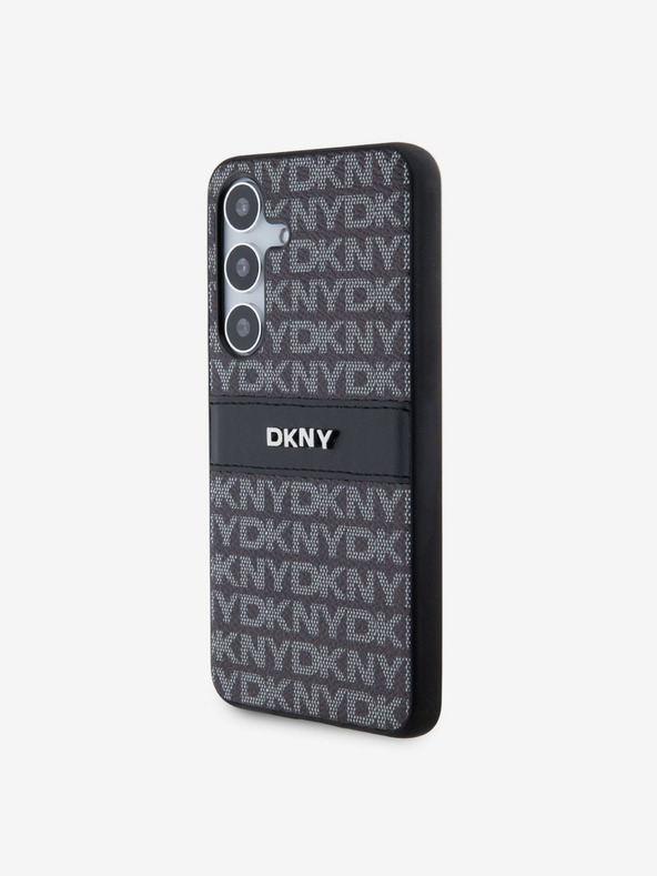 DKNY Πίσω κάλυμμα PC/TPU Επαναλαμβανόμενο μοτίβο με τονική ρίγα για Samsung S24 Μαύρο DKNY