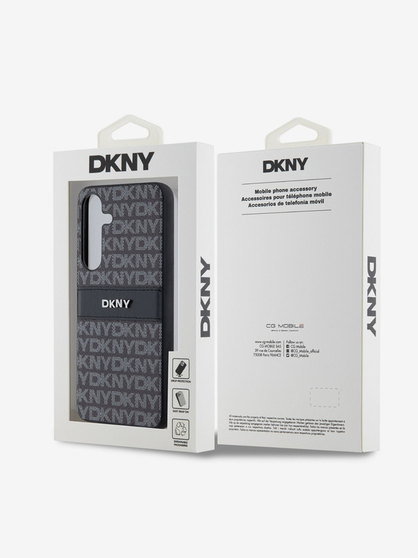 DKNY Πίσω κάλυμμα PC/TPU Επαναλαμβανόμενο μοτίβο με τονική ρίγα για Samsung S24 Μαύρο DKNY