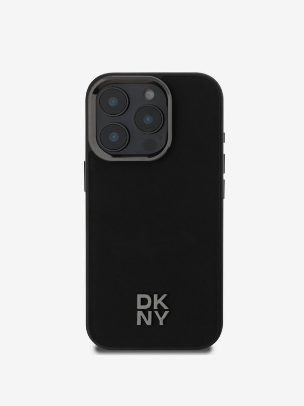 DKNY DKNY PU δέρμα Stack Logo Magsafe Πίσω κάλυμμα για iPhone 16 Pro Μαύρο