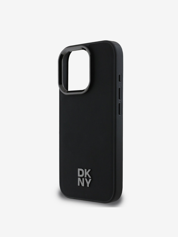 DKNY DKNY PU δέρμα Stack Logo Magsafe Πίσω κάλυμμα για iPhone 16 Pro Μαύρο