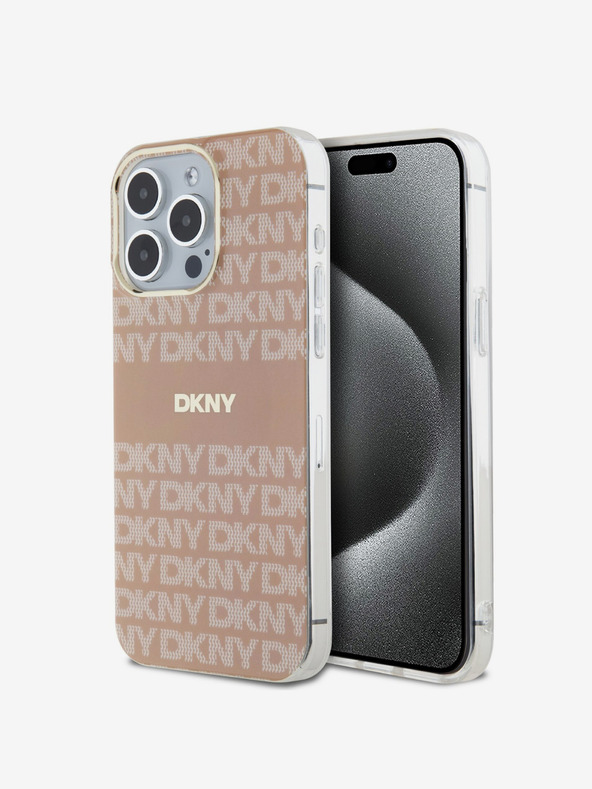 DKNY Κάλυμμα PC/TPU Repeat Pattern Tonal Stripe Magsafe Back Cover για iPhone 15 Pro Max Pink DKNY