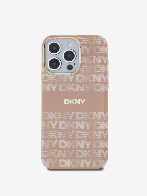 DKNY Κάλυμμα PC/TPU Repeat Pattern Tonal Stripe Magsafe Back Cover για iPhone 15 Pro Max Pink DKNY