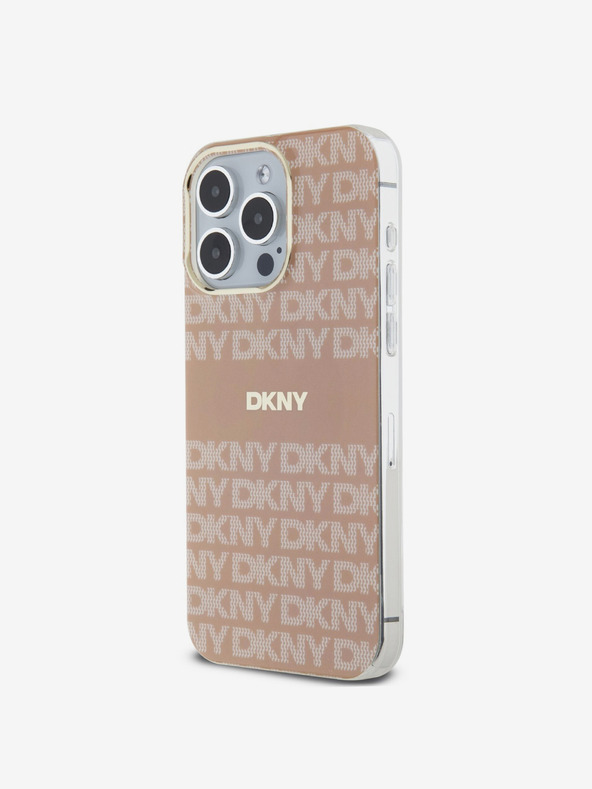 DKNY Κάλυμμα PC/TPU Repeat Pattern Tonal Stripe Magsafe Back Cover για iPhone 15 Pro Max Pink DKNY