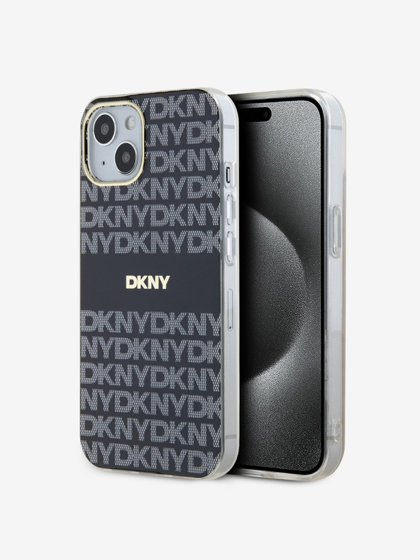 DKNY PC/TPU Repeat Pattern Tonal Stripe Magsafe Back Cover για iPhone 15 Μαύρο DKNY