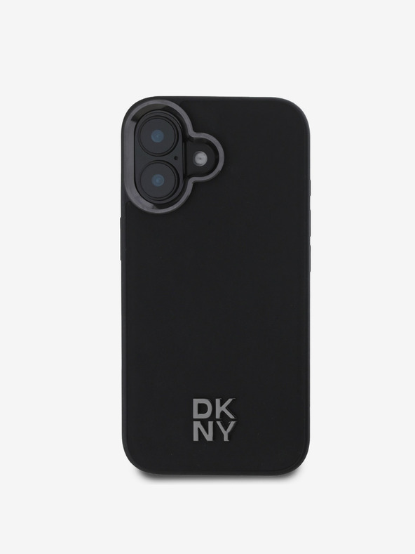 DKNY DKNY PU δέρμα Stack Logo Magsafe πίσω κάλυμμα για iPhone 16 Μαύρο