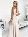 numoco Κομψό μάξι φόρεμα με τιράντες - μπεζ Numoco CHIARA