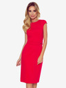 numoco Κομψό μίντι φόρεμα με ζώνη - κόκκινο Numoco TAMARA