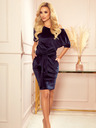 numoco Βελούδινο φόρεμα με κοντά μανίκια - σκούρο μπλε Numoco CASSIE