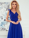 numoco Φόρεμα μακρύ με λαιμόκοψη και δέσιμο στους ώμους - μπλε Numoco ELENA