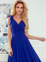 numoco Φόρεμα μακρύ με λαιμόκοψη και δέσιμο στους ώμους - μπλε Numoco ELENA