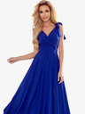 numoco Φόρεμα μακρύ με λαιμόκοψη και δέσιμο στους ώμους - μπλε Numoco ELENA