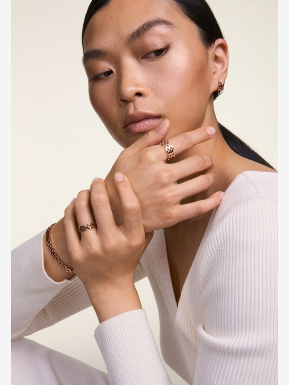 Daniel Wellington Δαχτυλίδι 3 κρίκων από ροζ χρυσό ατσάλι Daniel Wellington