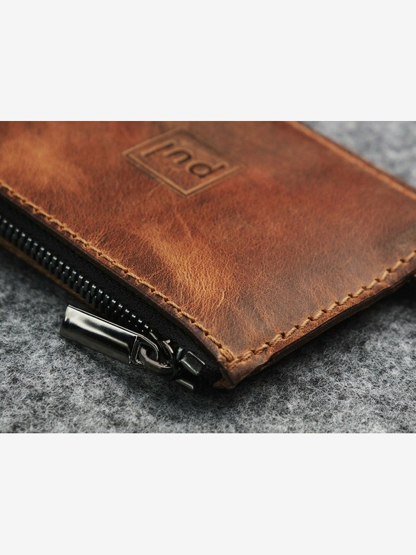 Pularys Pularys Ανδρικό δερμάτινο πορτοφόλι Oldtimer Slim Brown