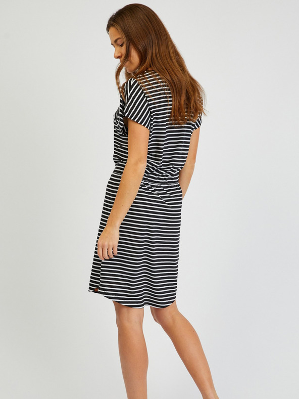 Sam 73 Λευκό και μαύρο γυναικείο ριγέ φόρεμα SAM73 Sagitta