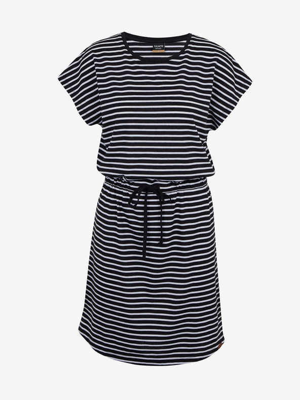 Sam 73 Λευκό και μαύρο γυναικείο ριγέ φόρεμα SAM73 Sagitta