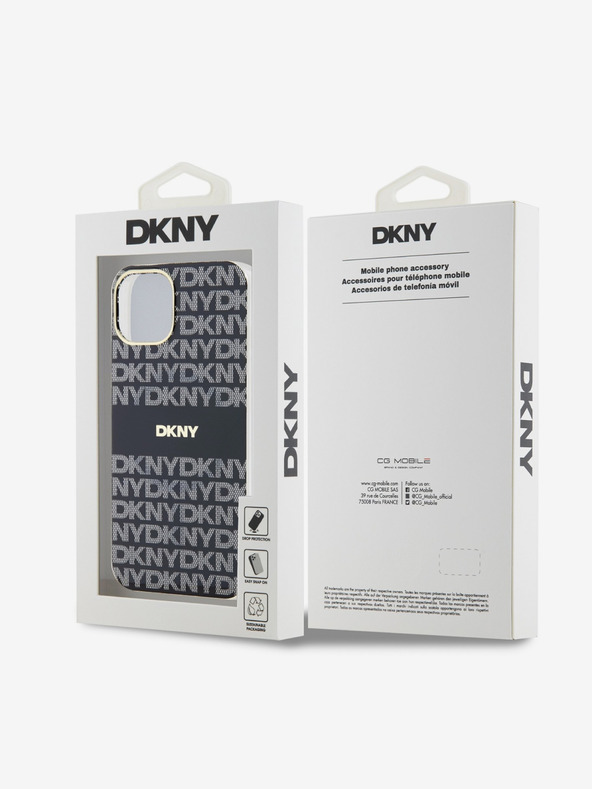 DKNY PC/TPU Repeat Pattern Tonal Stripe Magsafe Back Cover για iPhone 13 Μαύρο DKNY