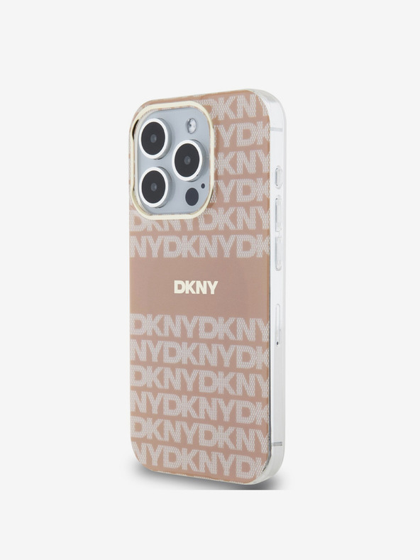 DKNY Κάλυμμα PC/TPU Repeat Pattern Tonal Stripe Magsafe Back Cover για iPhone 14 Pro Max Pink DKNY